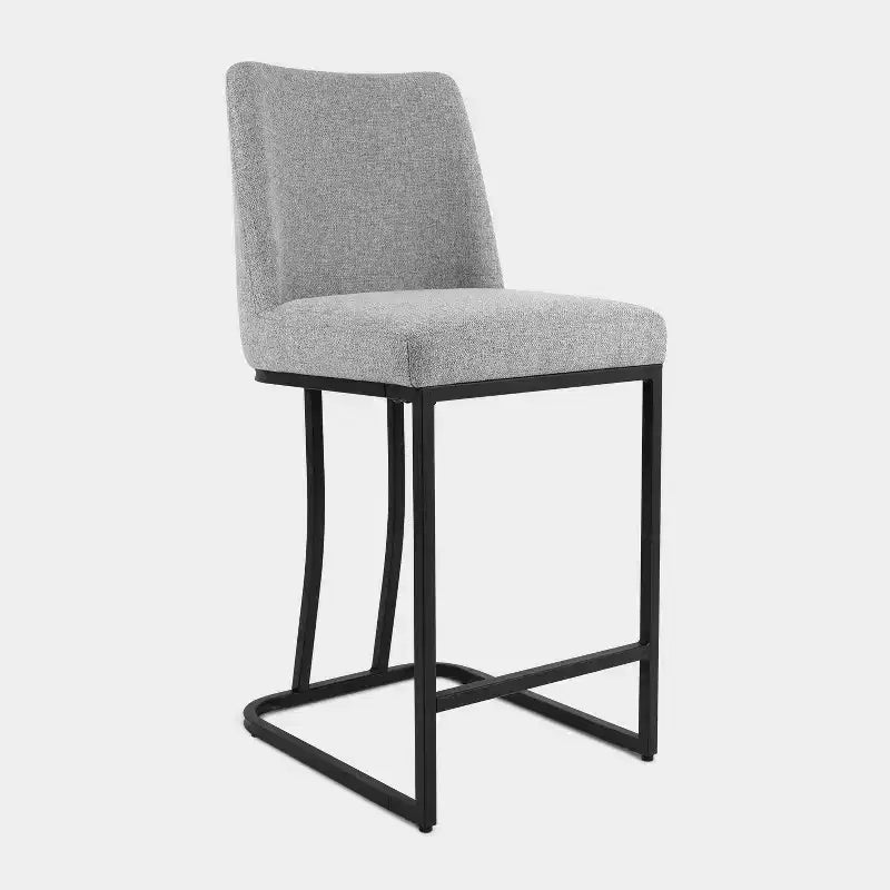 Taburete de mostrador tapizado con estructura de metal, taburetes de bar de lino