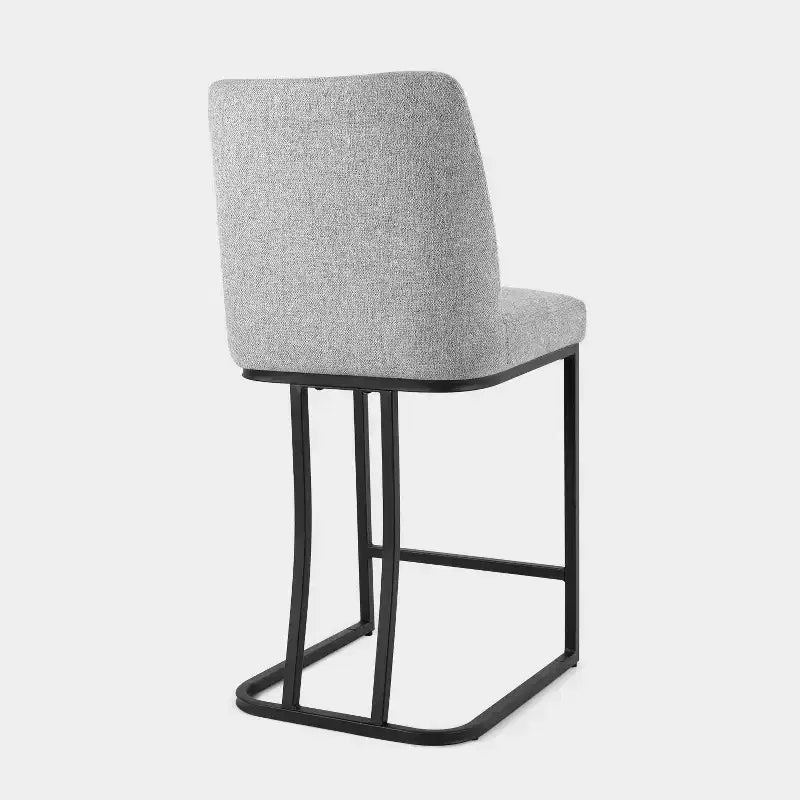 Taburete de mostrador tapizado con estructura de metal, taburetes de bar de lino