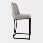Taburete de mostrador tapizado con estructura de metal, taburetes de bar de lino