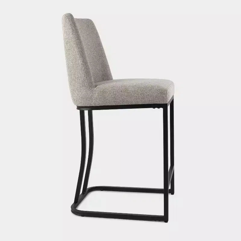 Taburete de mostrador tapizado con estructura de metal, taburetes de bar de lino