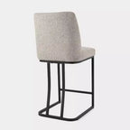 Taburete de mostrador tapizado con estructura de metal, taburetes de bar de lino