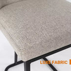 Taburete de mostrador tapizado con estructura de metal, taburetes de bar de lino