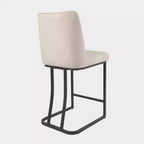 Taburete de mostrador tapizado con estructura de metal, taburetes de bar de lino