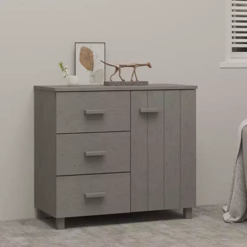 Aparador de bufé con almacenamiento para cocina de pino macizo - Gris claro