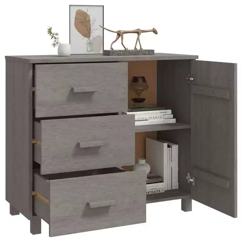 Aparador de bufé con almacenamiento para cocina de pino macizo - Gris claro