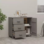 Aparador de bufé con almacenamiento para cocina de pino macizo - Gris claro