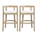 Christopher Knight Home Boris Upholstered Rubberwood Bar Stools with Open Curved Back (Set of 2)