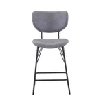 Jofran,Modern Faux Leather Split-Back Upholstered Counter Height Barstool (Set of 2)