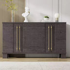 Elegante aparador buffet con estantes ajustables y tiradores dorados