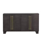 Elegante aparador buffet con estantes ajustables y tiradores dorados