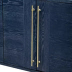Elegante aparador buffet con estantes ajustables y tiradores dorados