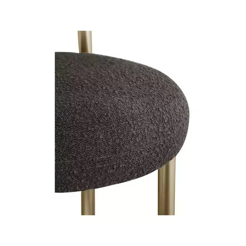 Taburete de tela bouclé marrón burdeos