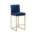 Meridian Furniture,Giselle Navy Velvet Stool