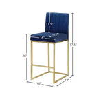 Taburete de terciopelo Giselle Navy