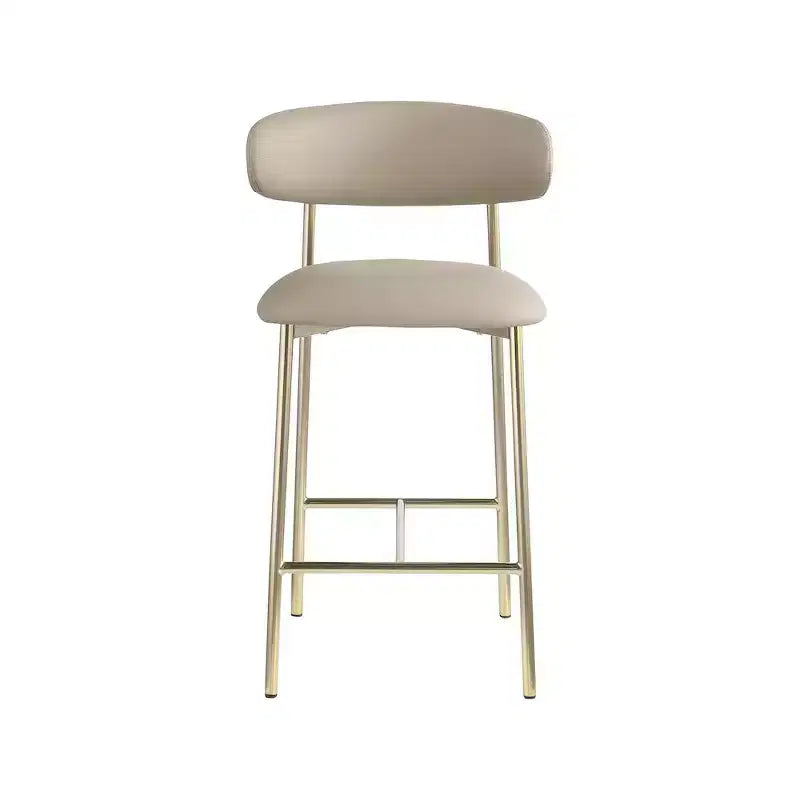 Taburete de mostrador Lupita de cuero vegano color topo