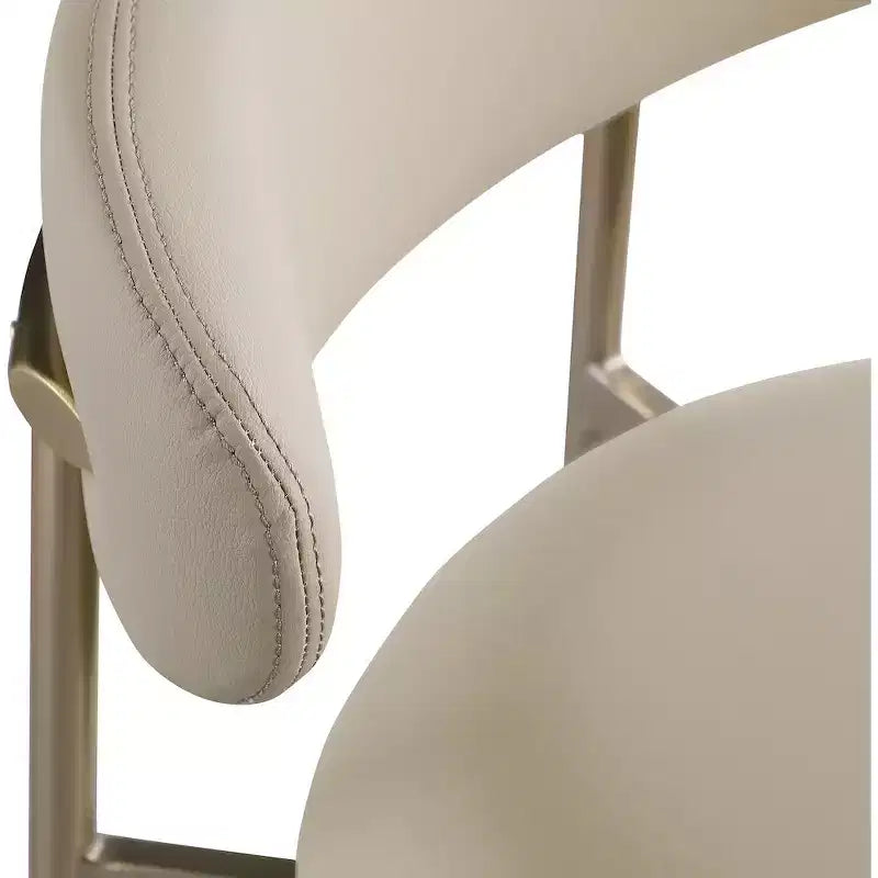 Taburete de mostrador Lupita de cuero vegano color topo