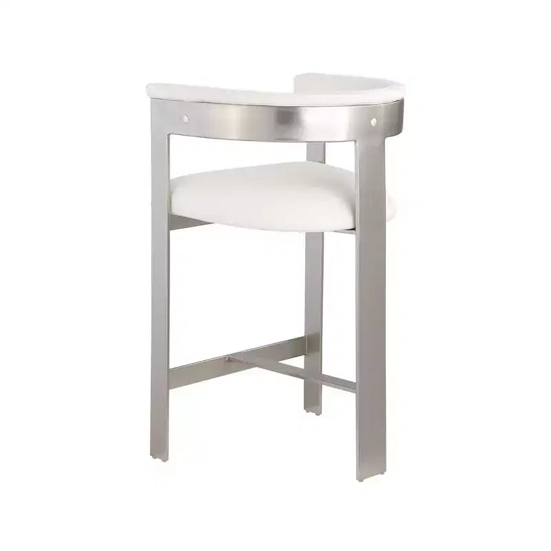 Taburete de mostrador Romeo Cream de cuero vegano