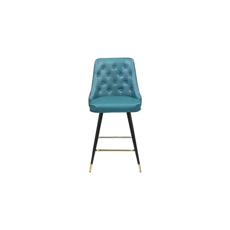 Taburete de mostrador/bar Portnoy Teal de piel vegana