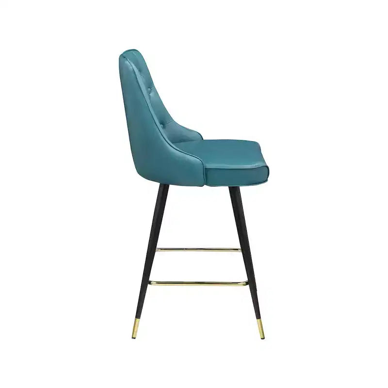 Taburete de mostrador/bar Portnoy Teal de piel vegana