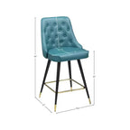 Taburete de mostrador/bar Portnoy Teal de piel vegana