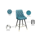 Taburete de mostrador/bar Portnoy Teal de piel vegana