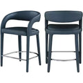 Meridian Furniture,Sylvester Navy Vegan Leather Stool