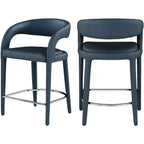 Meridian Furniture,Sylvester Navy Vegan Leather Stool