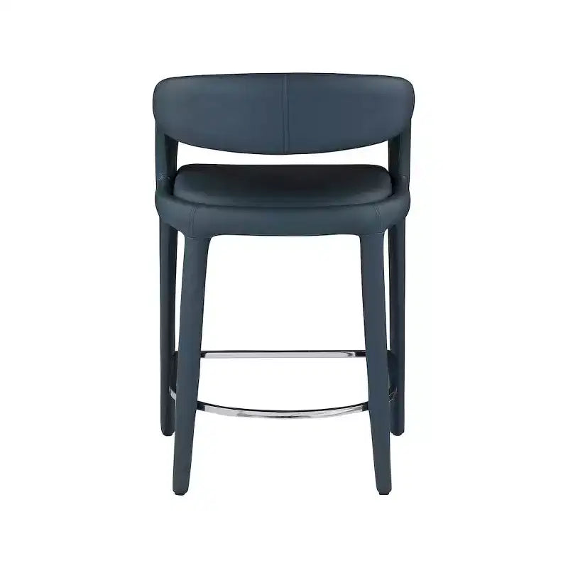 Taburete Sylvester de cuero vegano azul marino