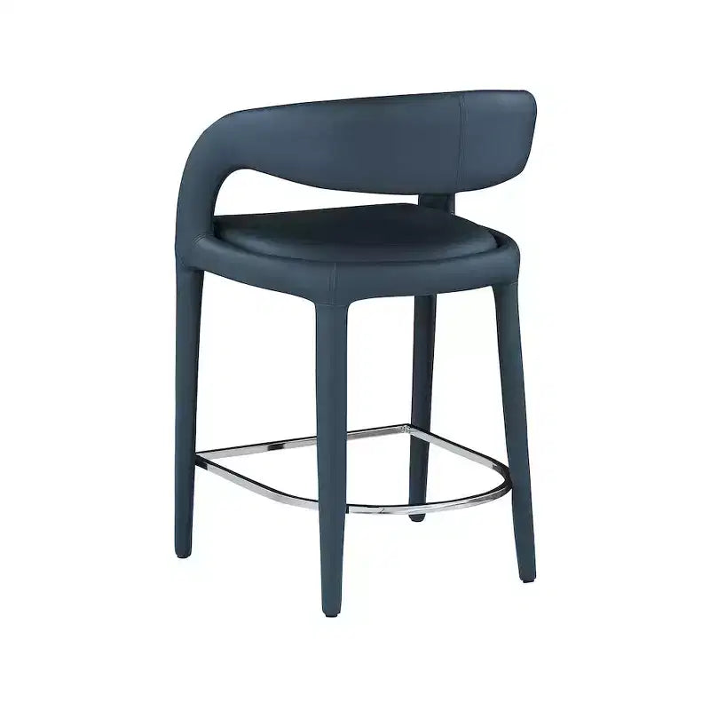 Taburete Sylvester de cuero vegano azul marino