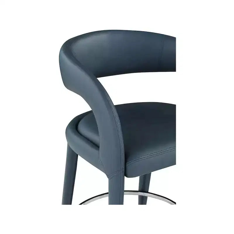 Taburete Sylvester de cuero vegano azul marino