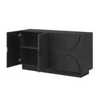 Aparador de madera de 4 puertas con estantes ajustables