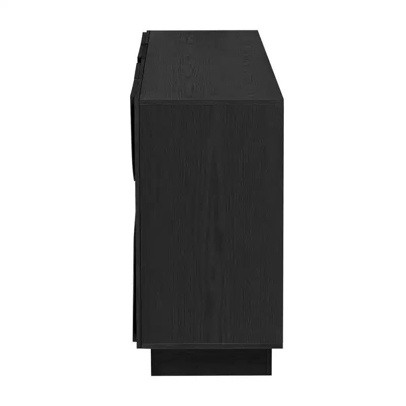 Aparador de madera de 4 puertas con estantes ajustables