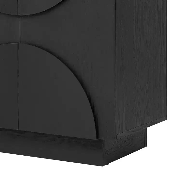 Aparador de madera de 4 puertas con estantes ajustables
