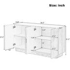 Aparador de madera de 4 puertas con estantes ajustables
