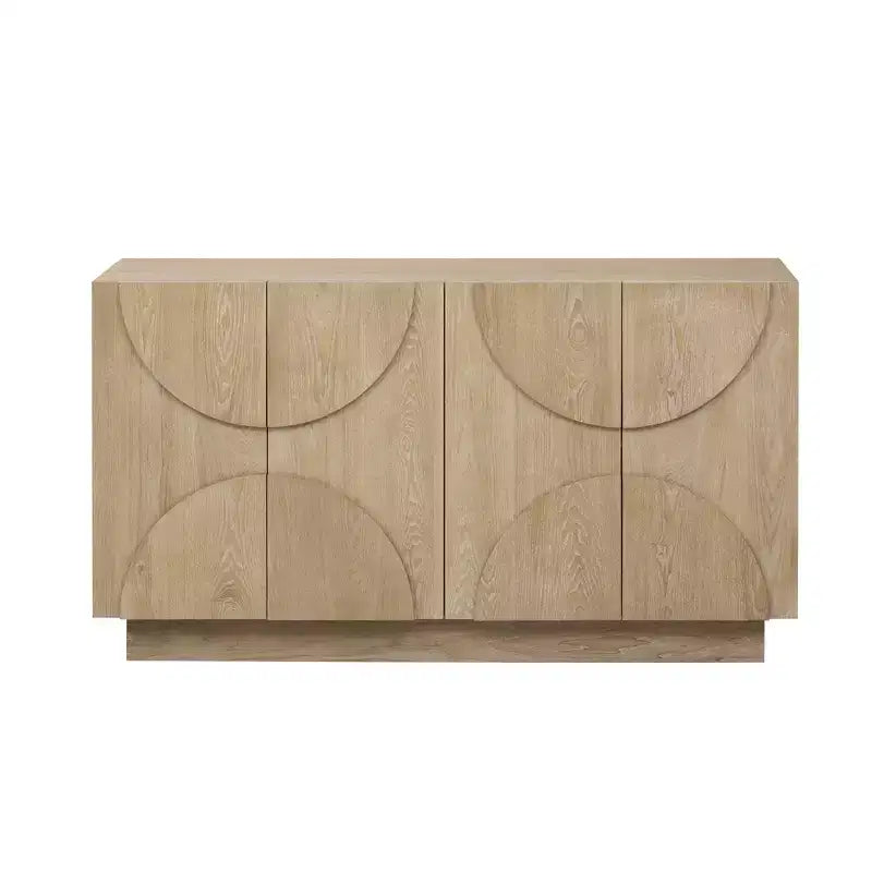 Aparador de madera de 4 puertas con estantes ajustables