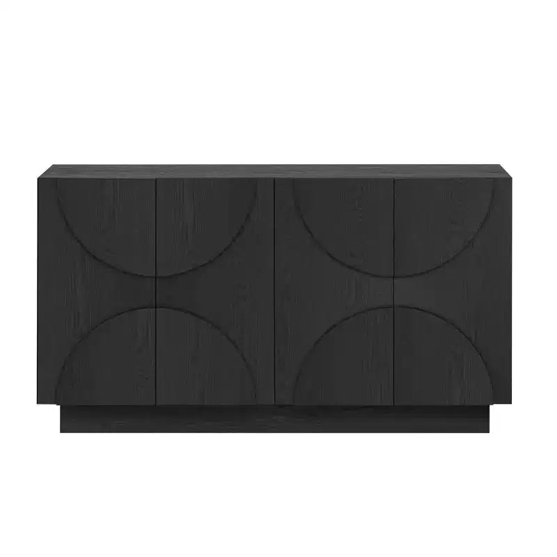Aparador de madera de 4 puertas con estantes ajustables