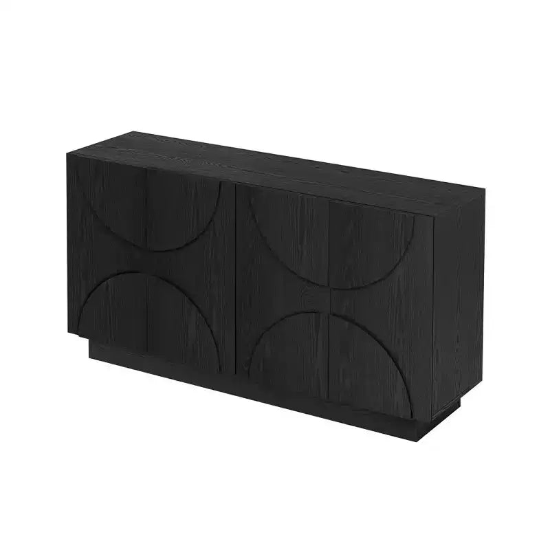 Aparador de madera de 4 puertas con estantes ajustables