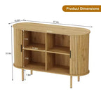 Aparador de 47", Tres estantes de altura ajustable, Puerta corredera, Armario auxiliar moderno de mediados de siglo para cocina, sala de estar, entrada