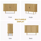 Aparador de 47", Tres estantes de altura ajustable, Puerta corredera, Armario auxiliar moderno de mediados de siglo para cocina, sala de estar, entrada