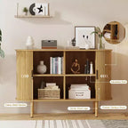 Aparador de 47", Tres estantes de altura ajustable, Puerta corredera, Armario auxiliar moderno de mediados de siglo para cocina, sala de estar, entrada