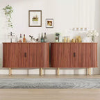 Aparador de 47", Tres estantes de altura ajustable, Puerta corredera, Armario auxiliar moderno de mediados de siglo para cocina, sala de estar, entrada