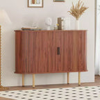47 Sideboard Buffet Cabinet, Three height adjustable rack,Sliding Door,Mid Century Modern Accent Cabinet for Kitchen, Living Room, Entryway