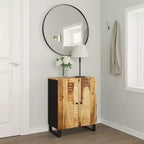 Aparador de madera maciza de mango negra con puertas medianas