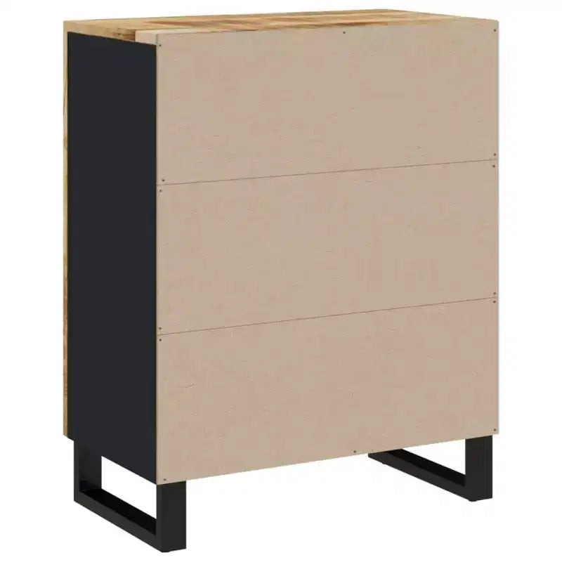 Aparador de madera maciza de mango negra con puertas medianas