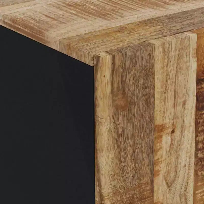 Aparador de madera maciza de mango negra con puertas medianas