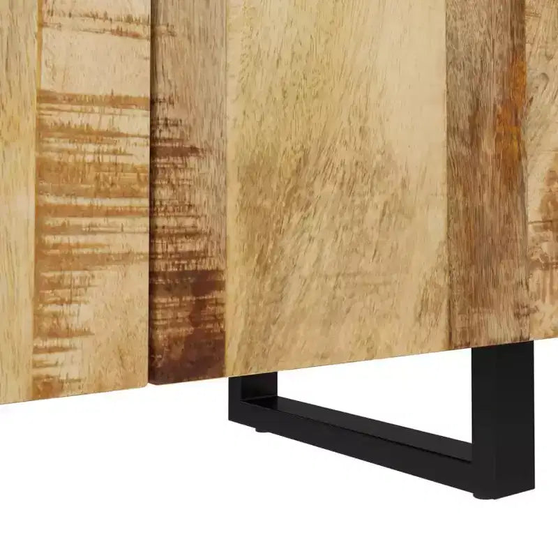 Aparador de madera maciza de mango negra con puertas medianas