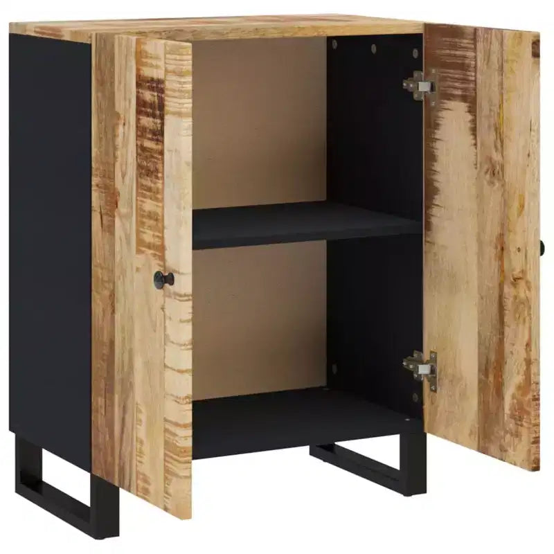 Aparador de madera maciza de mango negra con puertas medianas