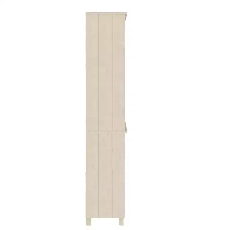 Aparador alto de madera maciza de pino en color miel, aparador resistente con amplio espacio de almacenamiento