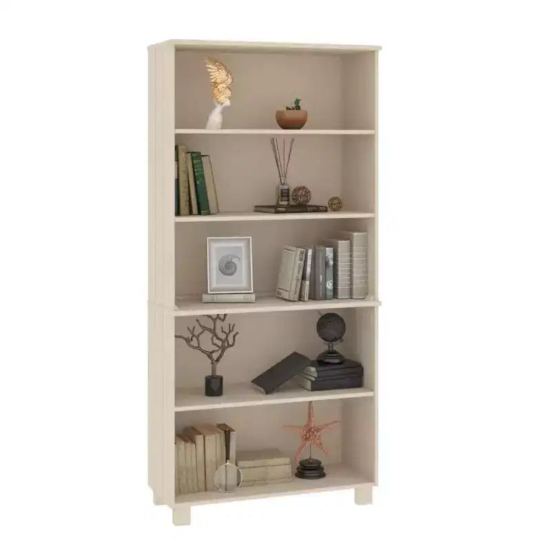 Aparador alto de madera maciza de pino en color miel, aparador resistente con amplio espacio de almacenamiento