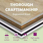 Mesa de bar de pared de roble marrón - Mesa de bar de madera de ingeniería de estilo moderno con dos compartimentos de almacenamiento - Duradera, de larga duración - Requiere montaje